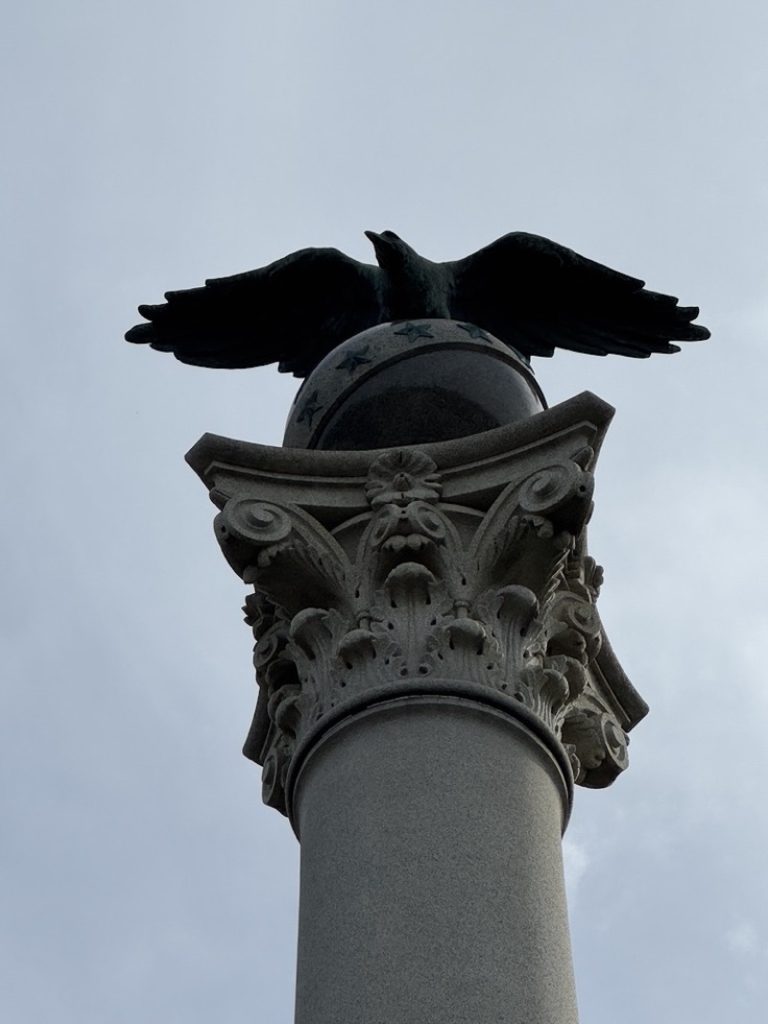 Bronze figure atop the Spanish-American Memorial monument